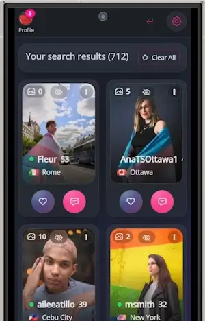 Search for compatible members on a trans dating site